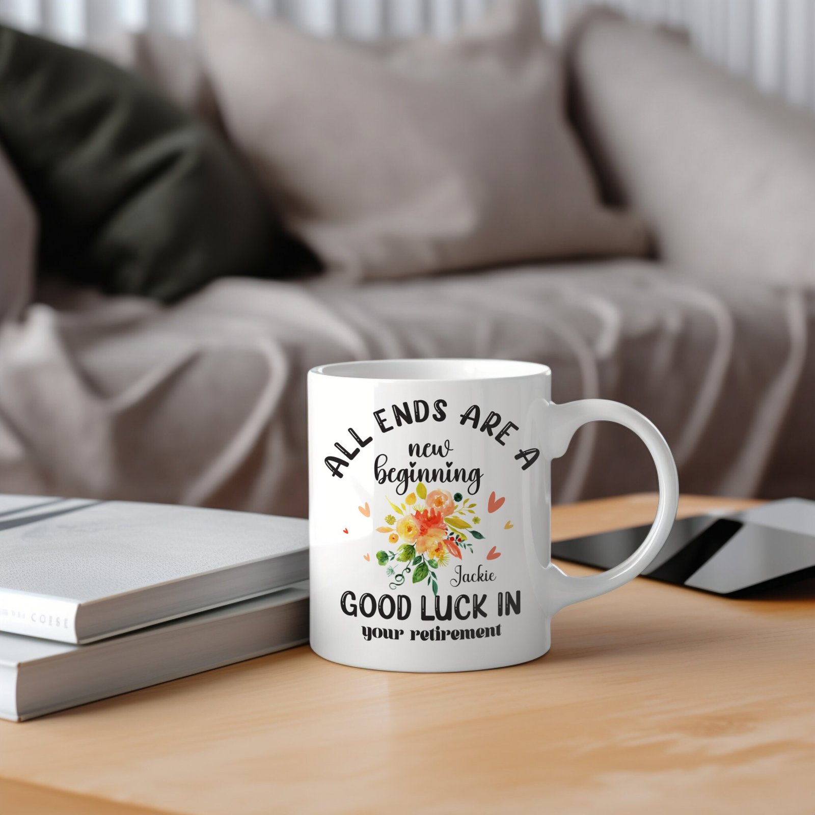 Colourful Flower Retirement Gift Mug - Image 6
