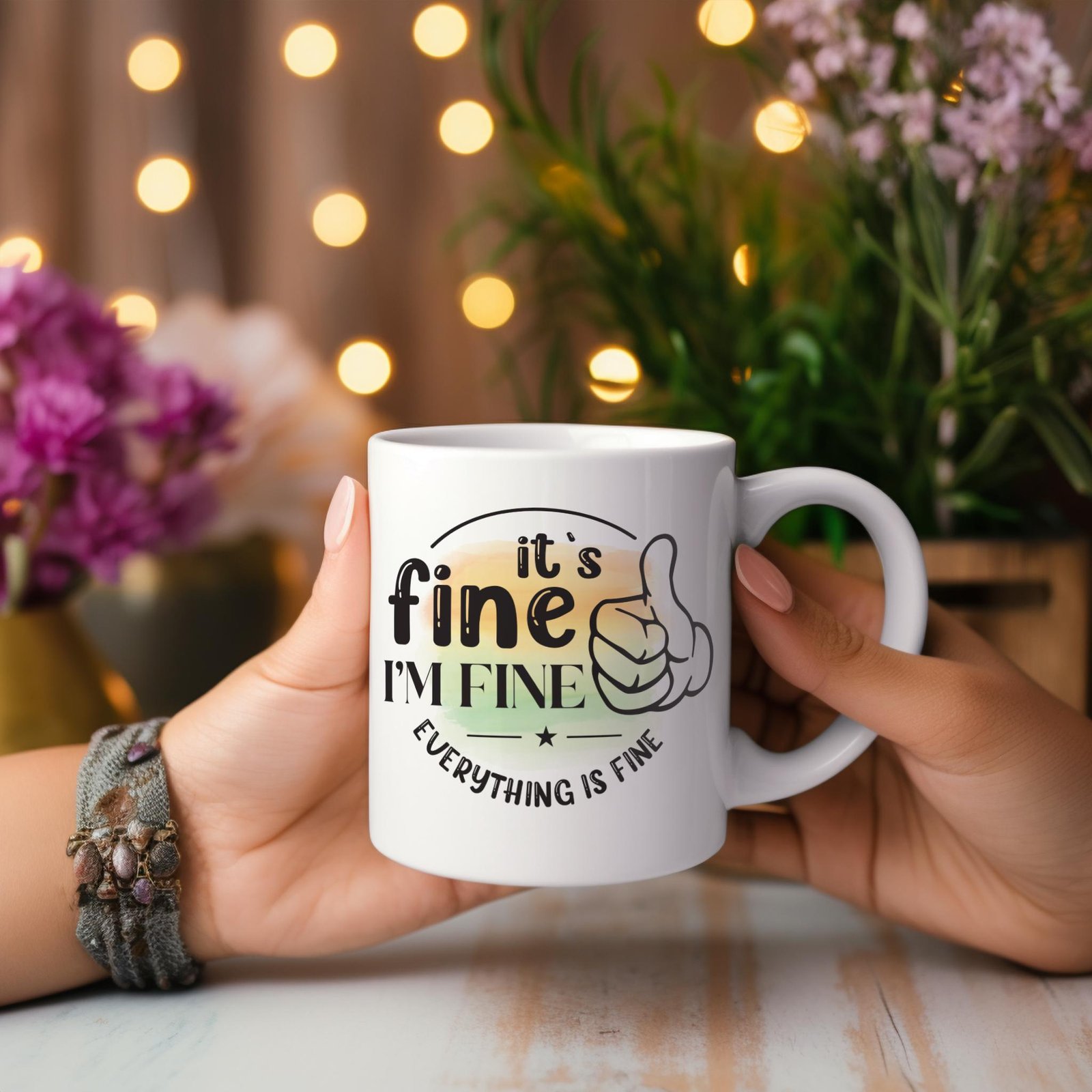 Everything Is Fine Anxiety Mug Gift - Image 4