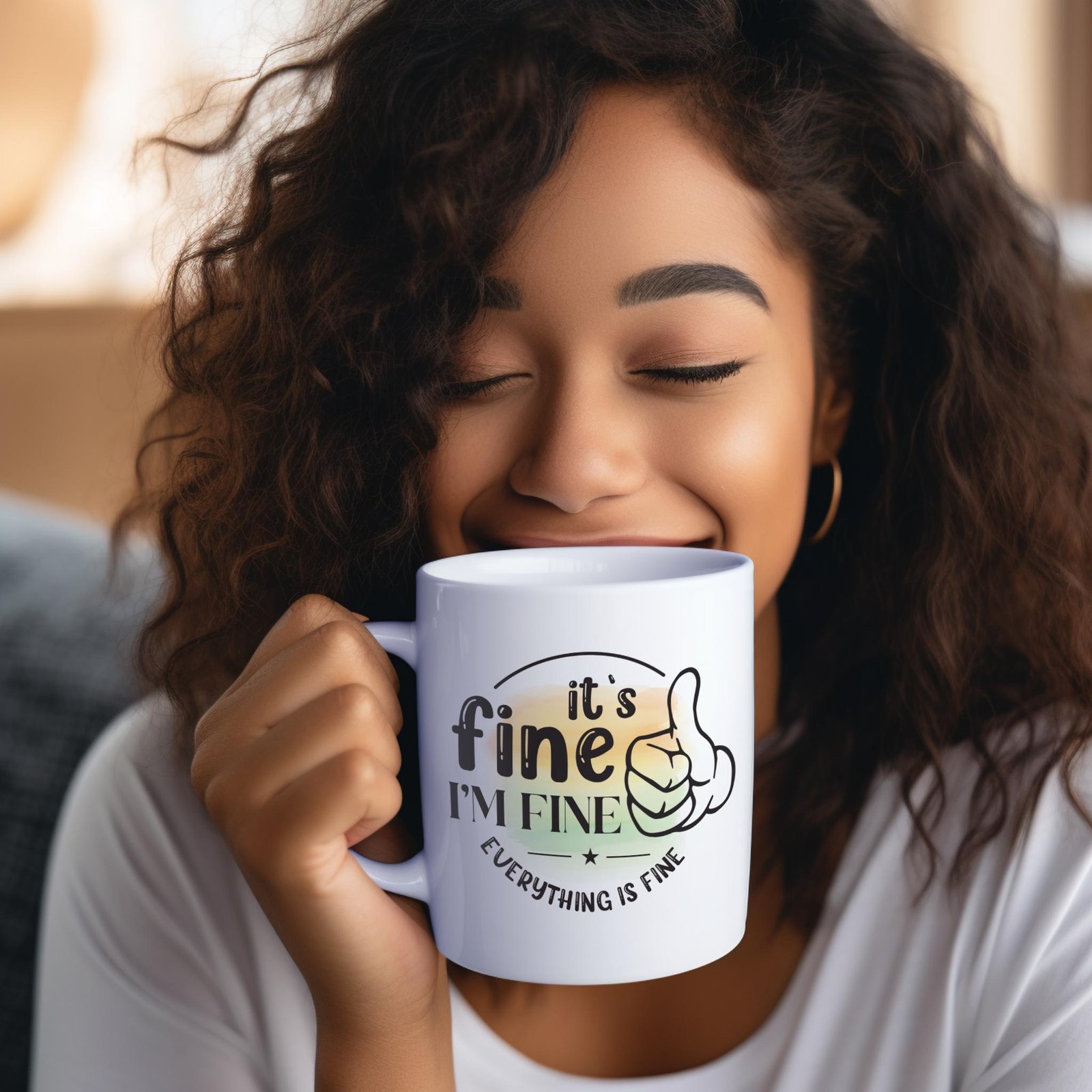 Everything Is Fine Anxiety Mug Gift - Image 5