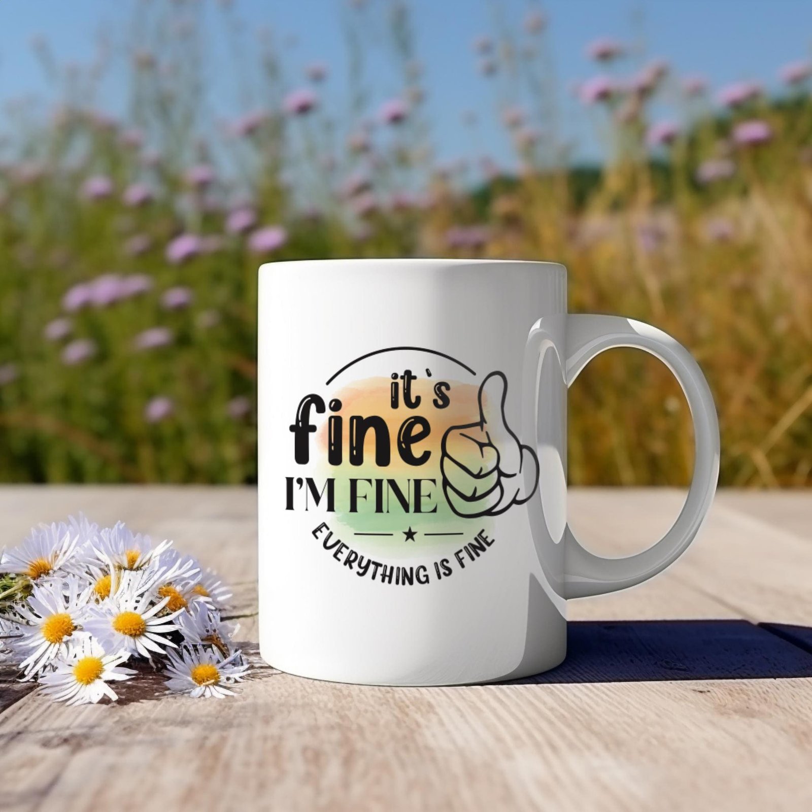 Everything Is Fine Anxiety Mug Gift - Image 3