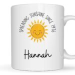 Personalised 50th Birthday Gift Joyful Sunshine Mug